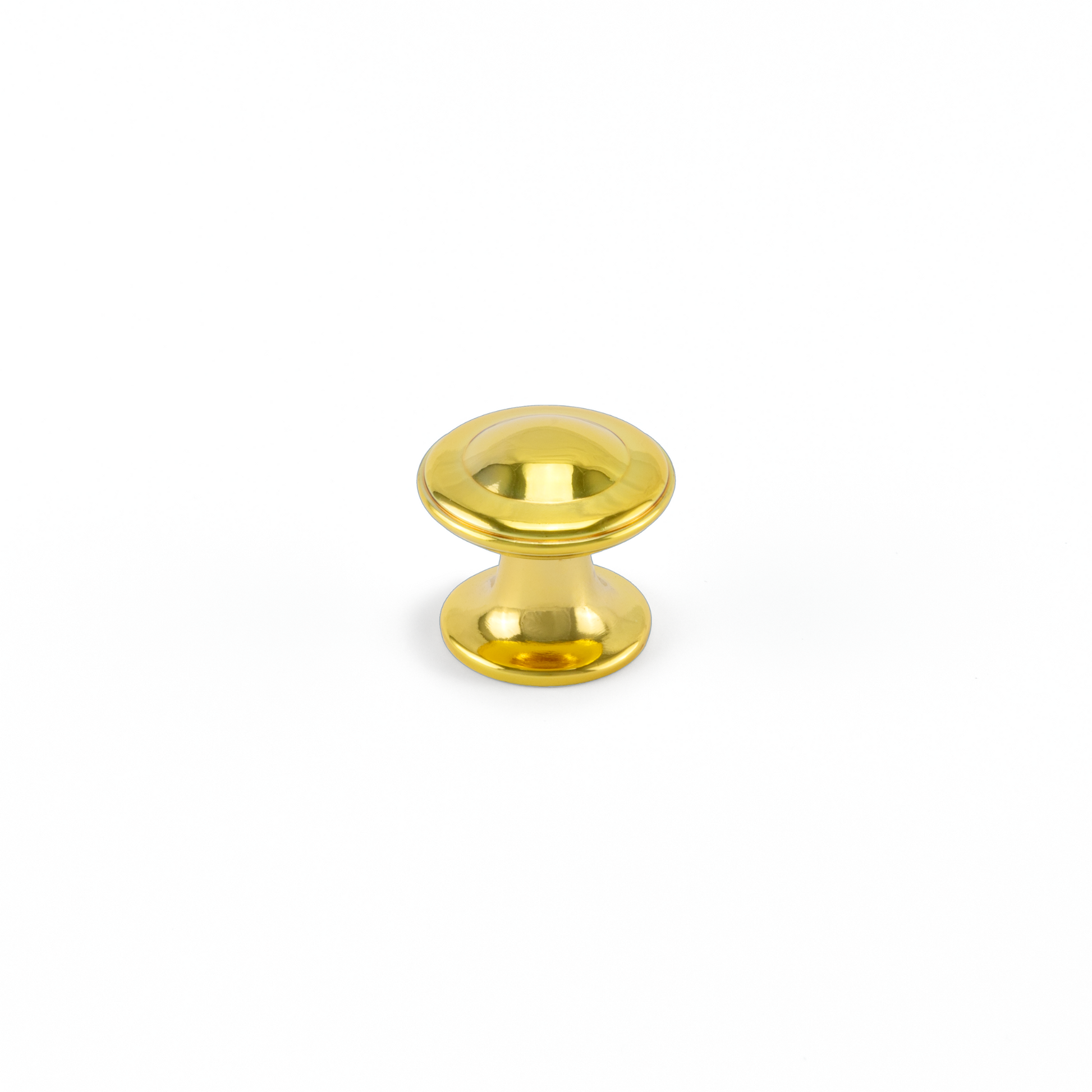 Möbelknopf Manolya 30 mm in Gold glänzend auf weißem Hintergrund