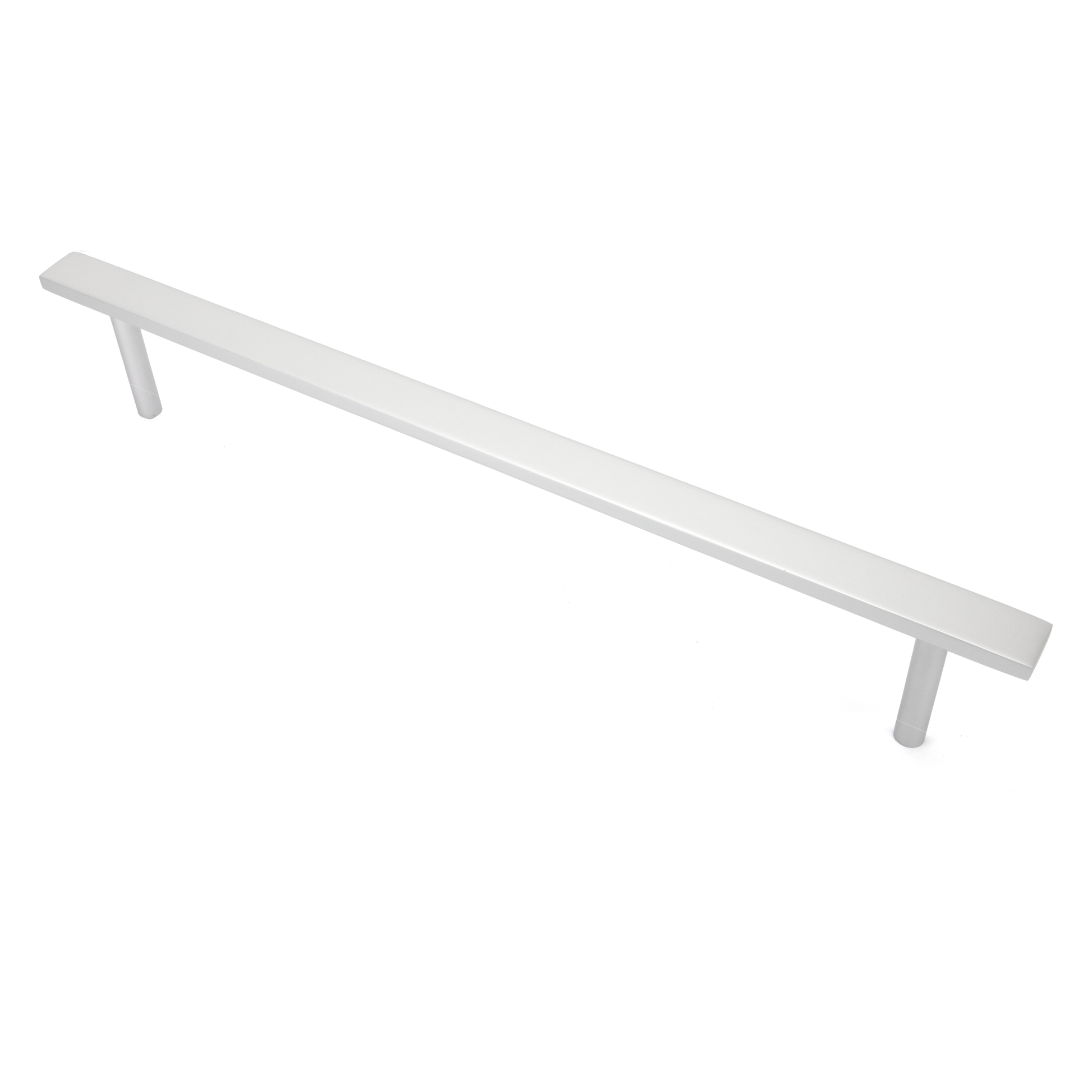 Bügelgriff Medea 320 mm in Aluminium gesandstrahlt natur eloxiert Seitenansicht auf weißem Hintergrund
