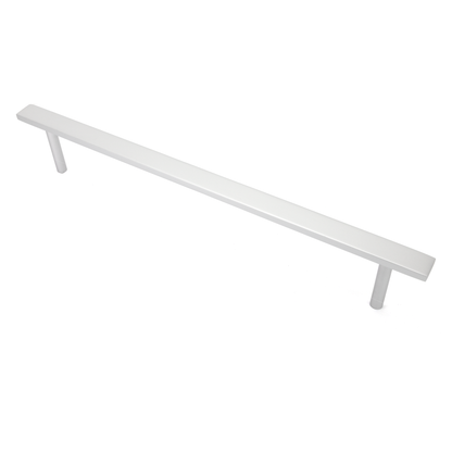 Bügelgriff Medea 320 mm in Aluminium gesandstrahlt natur eloxiert Seitenansicht auf weißem Hintergrund
