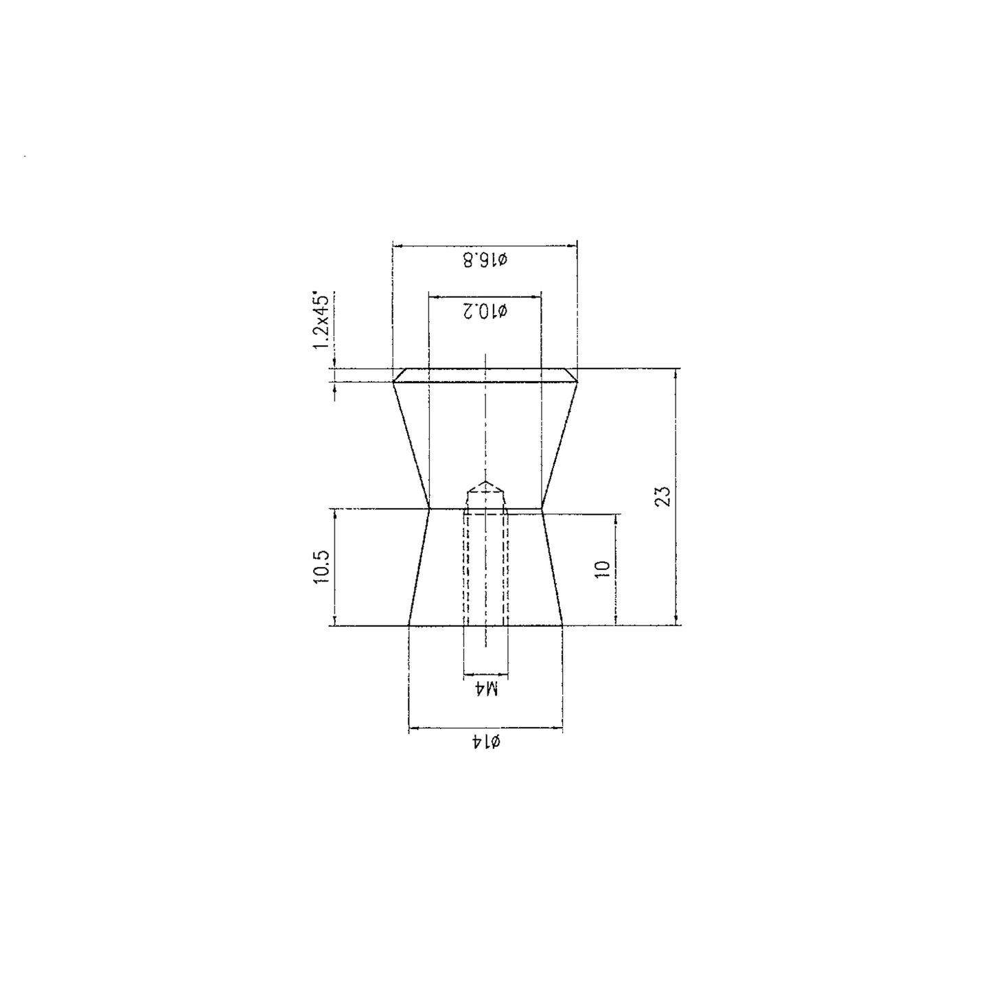 Möbelknopf Elyse Technische Zeichnung
