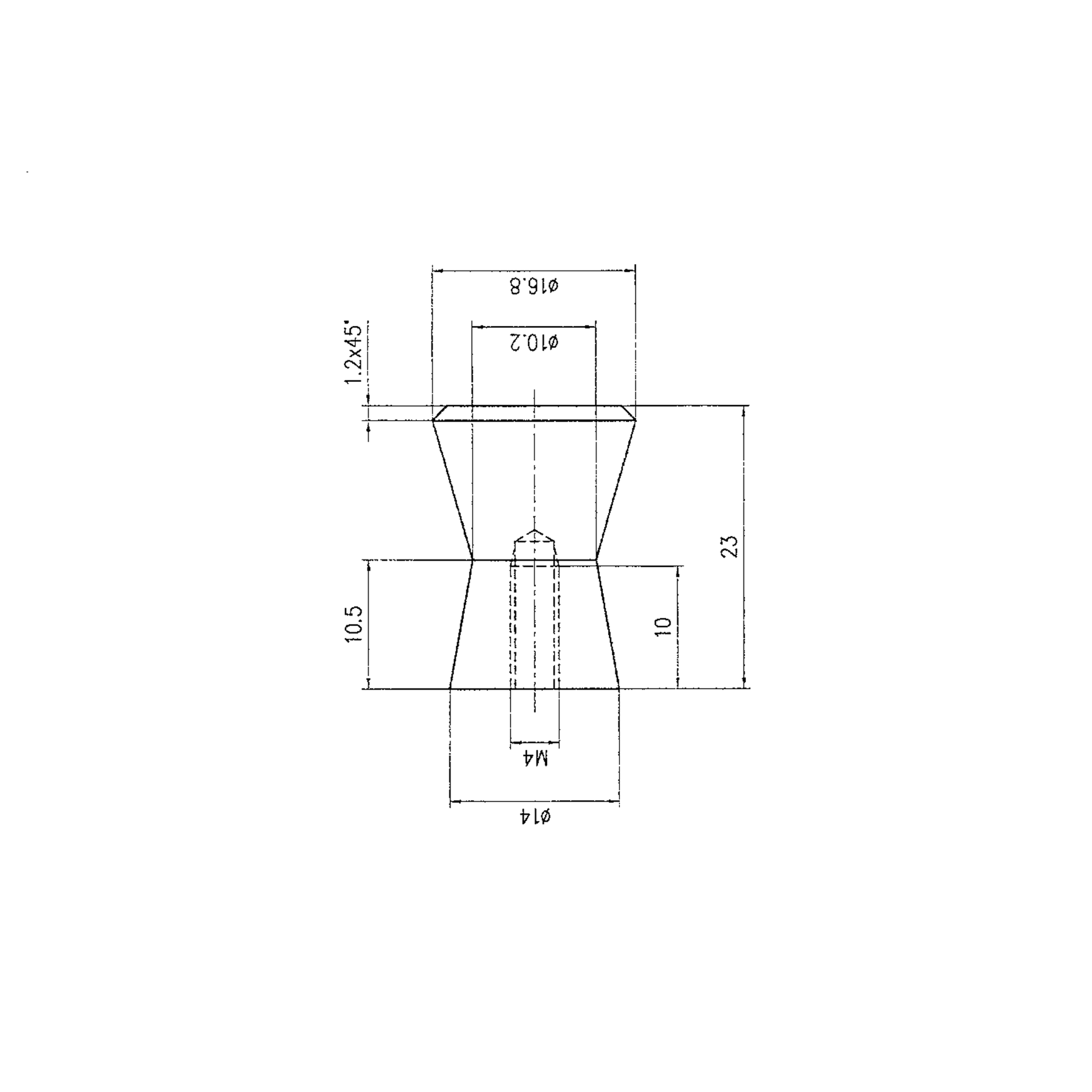 Möbelknopf Elyse Technische Zeichnung