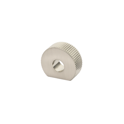 Möbelknopf Jelka Edelstahleffekt stehend auf weißem Hintergrund