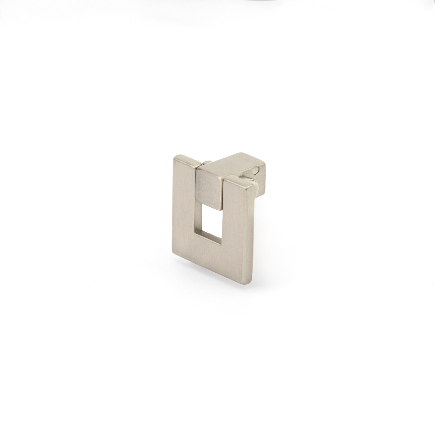 Design-Möbelknopf Soley Edelstahleffekt stehend auf weißem Hintergrund