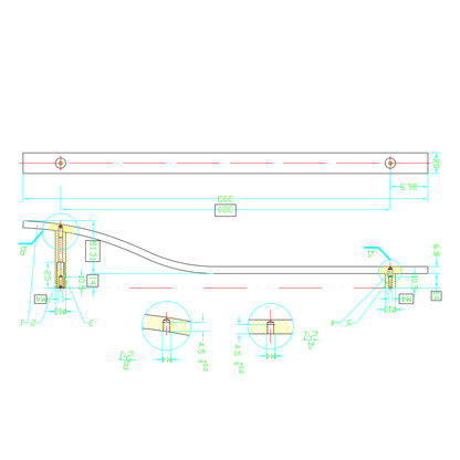 Technische Zeichnung Bügelgriff Nube 320 mm
