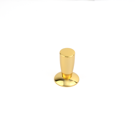 Design-Möbelknopf Olivienne Gold glänzend stehend auf weißem Hintergrund