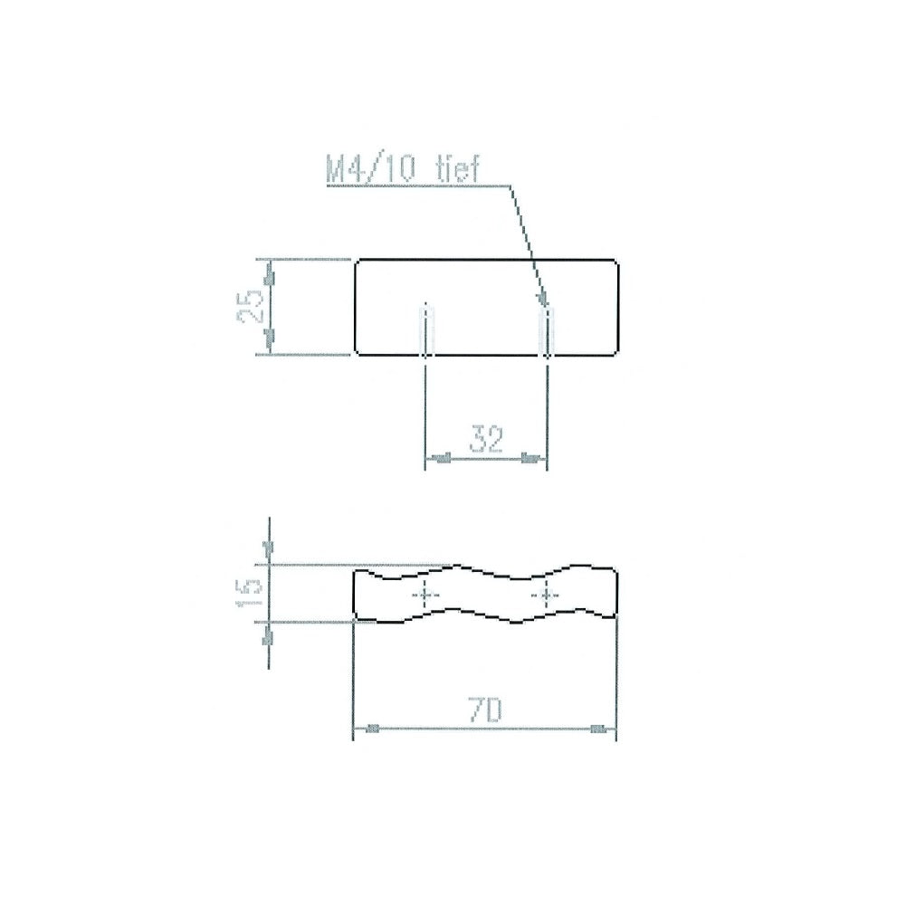 Technische Zeichnung Möbelgriff Ondara 32 mm

