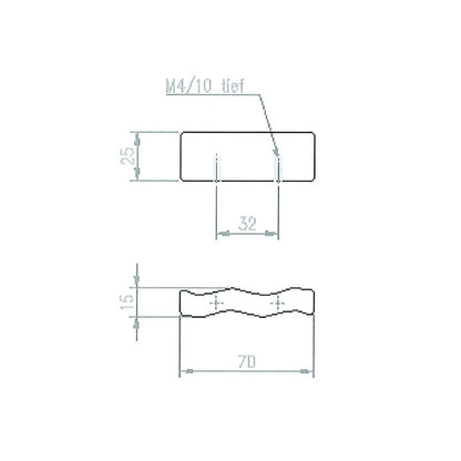 Technische Zeichnung Möbelgriff Ondara 32 mm
