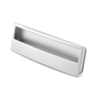 Einlassgriff Ravina 96 mm in Chrom matt galvanisiert Seitenansicht auf weißem Hintergrund
