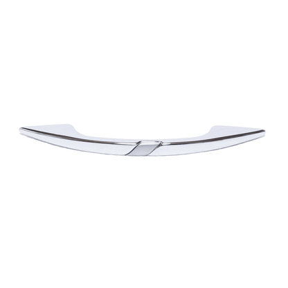 Design-Bogengriff Silena 64 mm in Chrom glänzend mit Chrom matt frontal liegend auf weißem Hintergrund