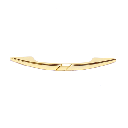 Design-Bogengriff Silena 64 mm in Gold glänzend mit Gold matt frontal liegend auf weißem Hintergrund
