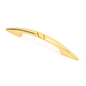 Design-Bogengriff Silena 64 mm in Gold glänzend mit Gold matt seitlich auf weißem Hintergrund
