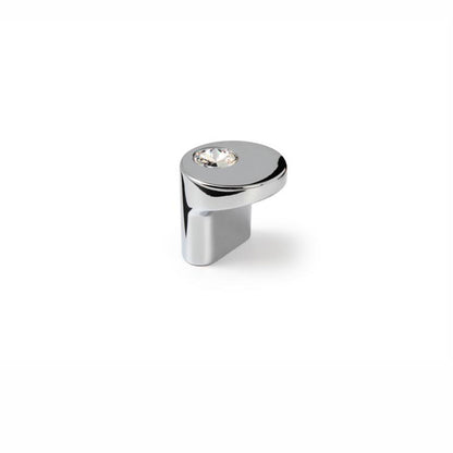 Kristall-Möbelknopf Warda Ø 30 mm in Chrom glänzend mit einem Kristall