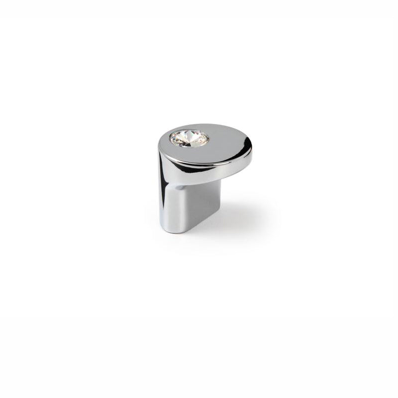 Kristall-Möbelknopf Warda Ø 30 mm in Chrom glänzend mit einem Kristall